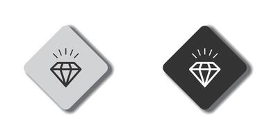 diamante icono brillante símbolo. piedra preciosa símbolo. plano botón con sombra. vector ilustración.