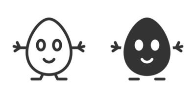 Cute Egg icon. Vector illustration.