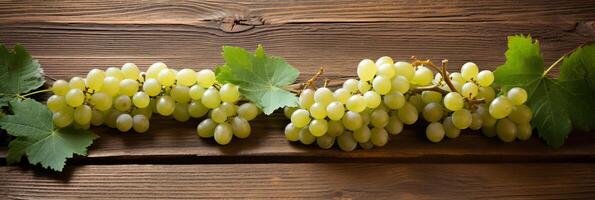 AI generated fresh grapes background - colorful banner with ample copy space for marketing and advertising photo