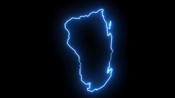 map of Inhambane in mozambique with glowing neon effect video