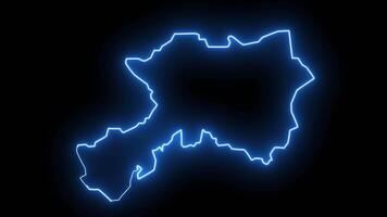 map of Dhamar in yemen with glowing neon effect video