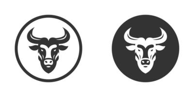 Bull head icon. Vector illustration.