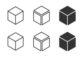 Cube set. Cubic or Box Icon. Vector illustration.