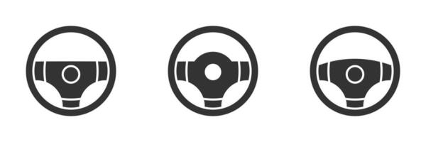 Steering wheel icon. Vector illustration.