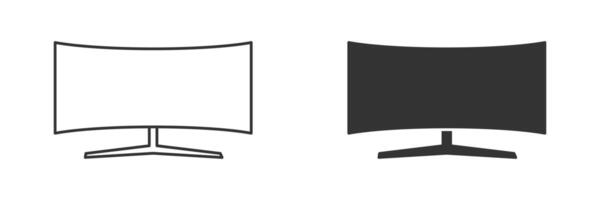 Curved monitor icon. Panorama screen. Vector illustration.