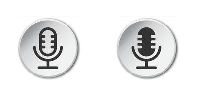 Vintage microphone icon. Vector illustration.