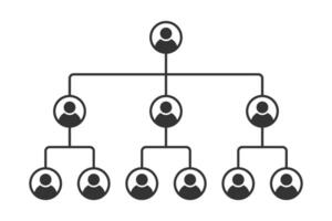 Business, hierarchy, leader icon. Hierarchy of company. Flat vector illustration.
