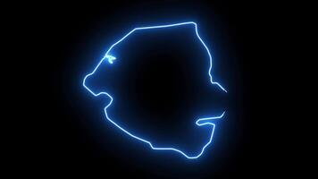 map of Kumasi in ghana with glowing neon effect video