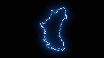 Perak map in malaysia with glowing neon effect video