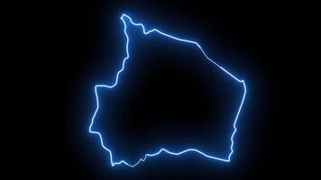 map of Negeri Sembilan in Malaysia with a glowing neon effect video