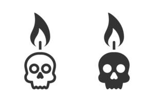 Skull candle icon. Vector illustration.