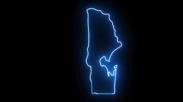 map of Maputo in mozambique with glowing neon effect video