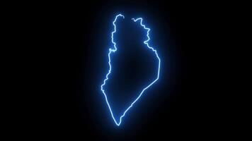 map of Perlis in malaysia with glowing neon effect video