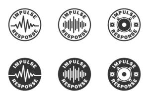 Impulse response icon set. Guitar cab impulse sign. Vector illustration.