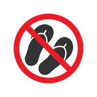 Forbidden flip flop sign. Vector illustration.