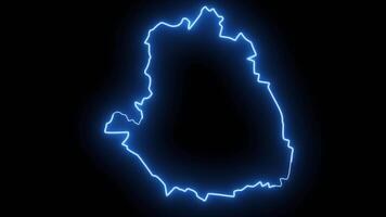 map of Tamale in ghana with glowing neon effect video