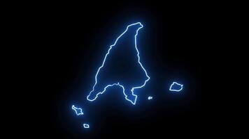 carta geografica di labuan nel Malaysia con raggiante neon effetto video