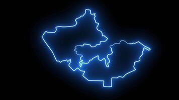 map of Sandakan in malaysia with glowing neon effect video