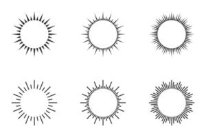 Sunburst set. Sunburst icon collection. Vector illustration.