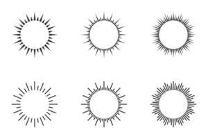 Sunburst set. Sunburst icon collection. Vector illustration.