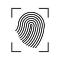 Fingerprint scan icon. Vector illustration.