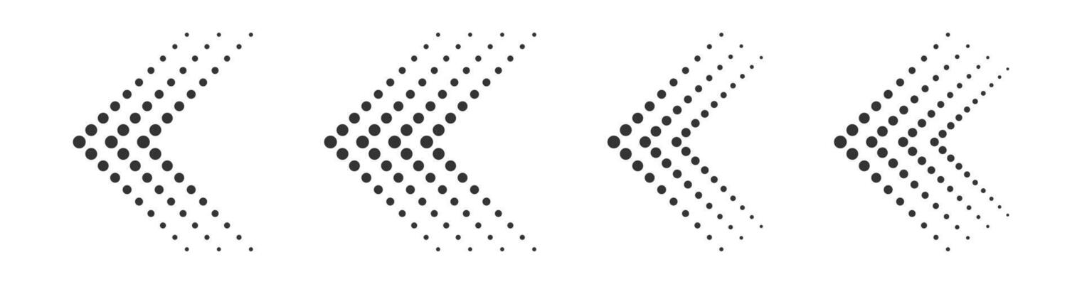 Set of black dotted arrows. Vector illustration.