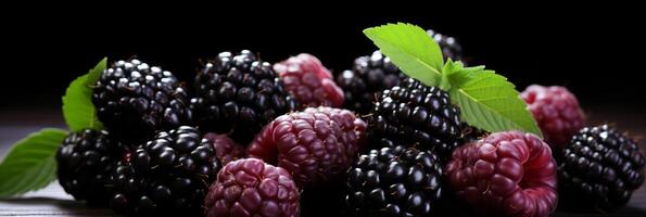 AI generated Luscious and tempting mulberry background banner for captivating and vibrant visuals photo