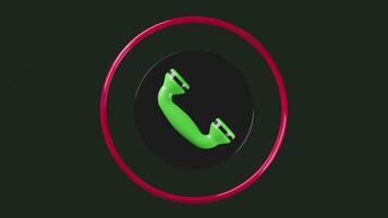 Incoming call ring or phone ring tone isolated. 3d render illustration video