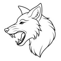 lobo línea Arte diseño vector