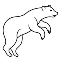 A BEAR JUMPING LINE ART ,GRAPHIC RESOURCE vector