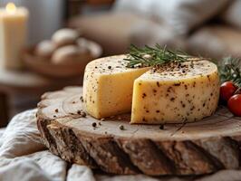 ai generado pedazo de Envejecido queso Cheddar queso. el más popular tipo de queso foto