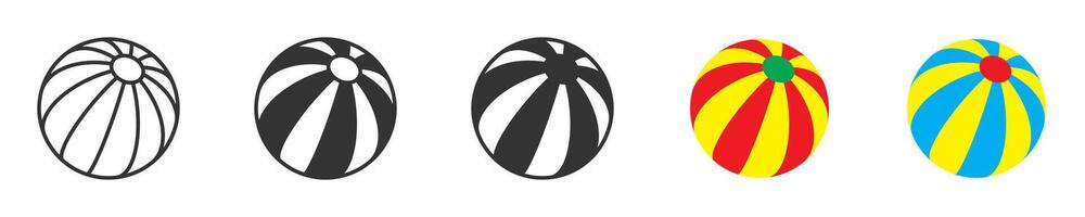 Beach ball icon. Vector illustration.