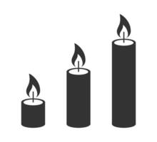 Black candle icon. Vector illustration.