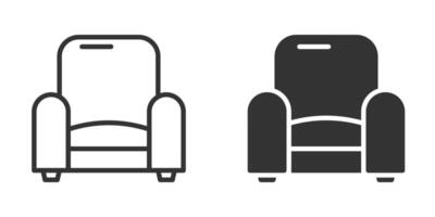 Sillón sencillo icono. vector ilustración.