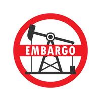 Oil Embargo Concept. Sanctions Russia. Vector illustration.