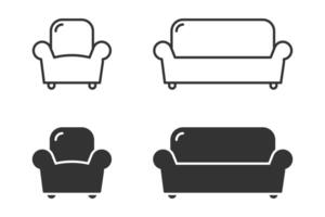 sofá icono. Sillón icono. vector ilustración.