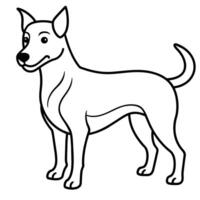 perro línea Arte diseño vector