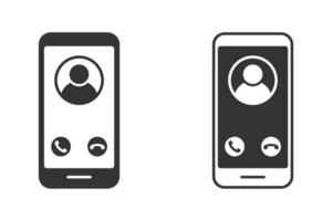 Mobile Call Screen Icon. Vector Illustration.