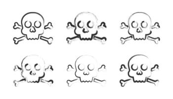 Crossbones with grunge texture. vector