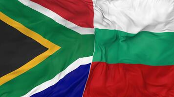 Sud Afrique contre Bulgarie drapeaux ensemble sans couture boucle arrière-plan, en boucle bosse texture tissu agitant lent mouvement, 3d le rendu video