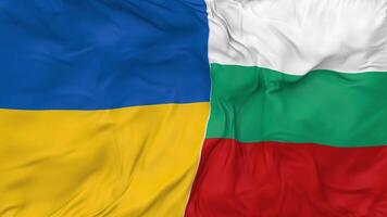 Ukraine vs Bulgaria Flags Together Seamless Looping Background, Looped Bump Texture Cloth Waving Slow Motion, 3D Rendering video