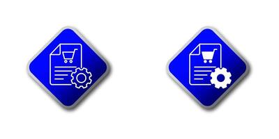 Cart with gear. Procurement icon. Order, purchase processing symbol. Vector illustration.