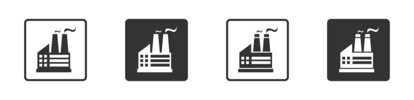 Factory Icon. Industrial buildings pictograms. Vector illustration.