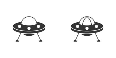 UFO icon. Flying saucer. Vector illustration.