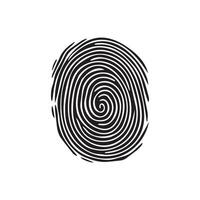 Fingerprint black and color icon mark human security vector design.