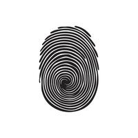 Fingerprint black and color icon mark human security vector design.