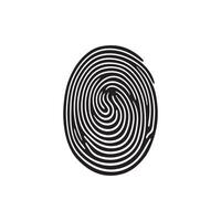 Fingerprint black and color icon mark human security vector design.