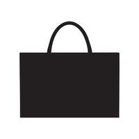 tienda bolso negro icono caja paquete vector diseño.