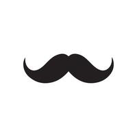 Mustache Black icon isolated on white background.Vector illustration design. vector