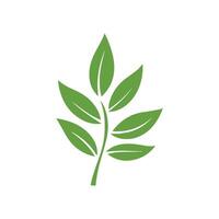 Green Leaf icon shape fresh flat vector design.